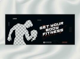 Social Media Cover Design for Gym and Body Fitness vector