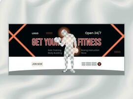 Social Media Cover Design for Gym and Body Fitness vector