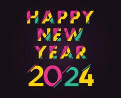 Happy New Year 2024 Abstract Multicolor Graphic Design Vector Logo Symbol Illustration With Purple Background