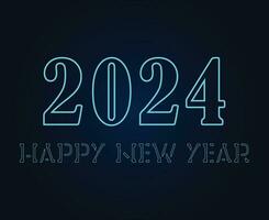 Happy New Year 2024 Abstract Cyan Graphic Design Vector Logo Symbol Illustration With Blue Background