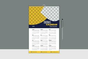 Creative and Modern 2024 Calendar Design Template vector