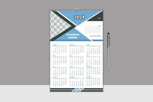 Creative and Modern 2024 Calendar Design Template vector