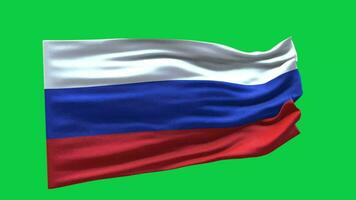 Russia flag waving animation motion graphic isolated on green screen background video