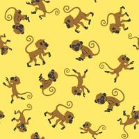 Monkeys Seamless Pattern vector