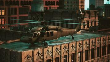 Military helicopter in New York City video