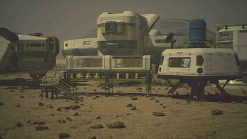 Base and spaceship on Planet Mars video