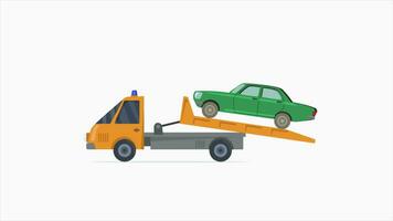 Car Service Tow Truck Transporting Car Help On Road Transports Wrecker Broken Car video