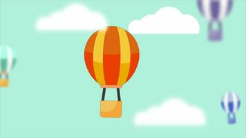 A Balloon Flies Into The Sky Between The Clouds video