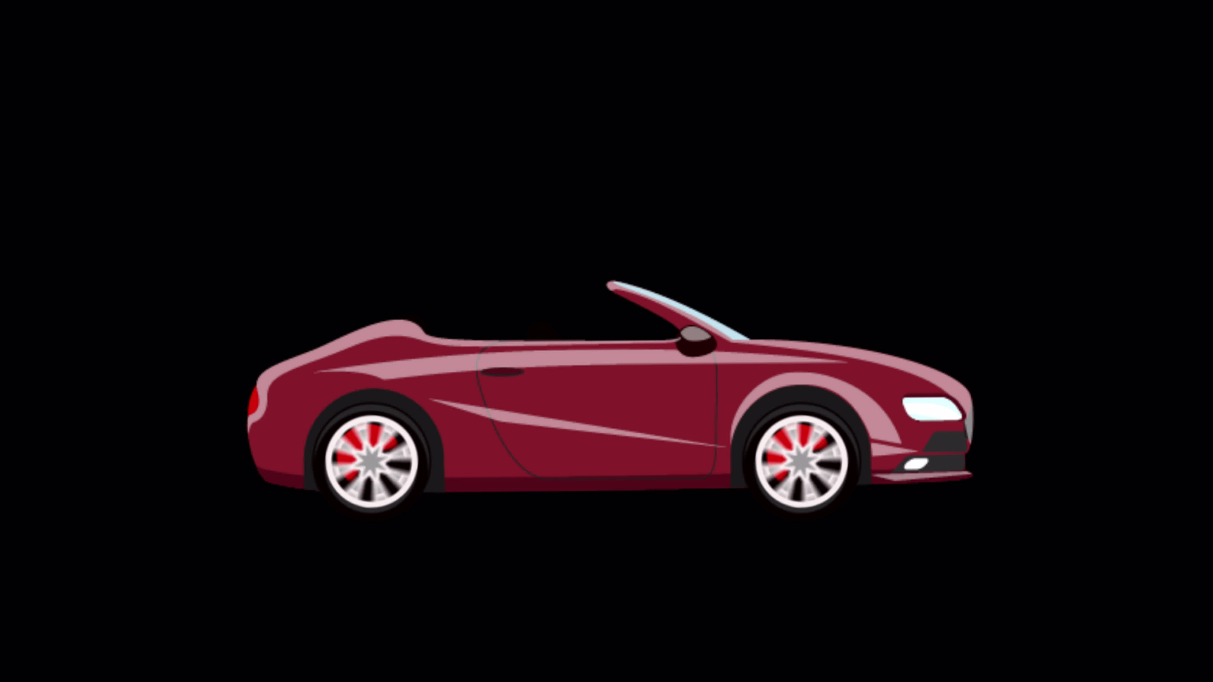 Cartoon Red Sport Car Driving On Alpha Channel 35578738 Stock Video at
