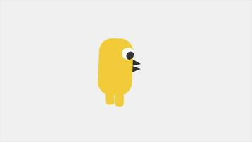 schattig geel karakter loopfiets video