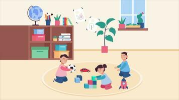 Kinder spielen im das Kindergarten spielen Zimmer video