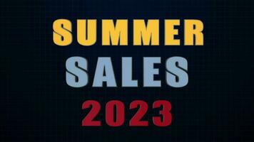 Summer Sales 2023 3D Text Animation video