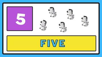 Number counting with animals, preschool education video