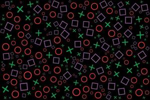 Vector geometric abstract background seamless pattern with multicolor shapes.