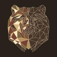 oso cabeza, geométrico poligonal ilustración de el animal en color. póster, logo, pared Arte. línea arte, vector