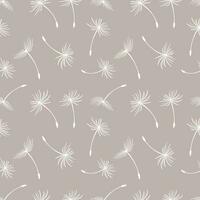 Seamless pattern, flying fluffy dandelion seeds. Background, print, textile, vector