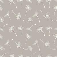 Seamless pattern, flying fluffy dandelion seeds. Background, print, textile, vector