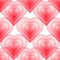 Seamless pattern, transparent pink hearts on a white background. Valentine's day background, textile, vector
