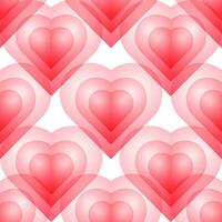 Seamless pattern, transparent pink hearts on a white background. Valentine's day background, textile, vector