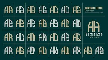 Curve line abstract shape letter H HH logo design set vector
