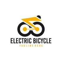 Electric Bicycle logo concept icon vector. Simple design modern electric bike tecnology vector. vector