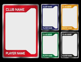 clásico tarjeta plantillas para Deportes juegos y juegos con diferente colores vector