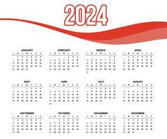 moderno 2024 calendario modelo vector