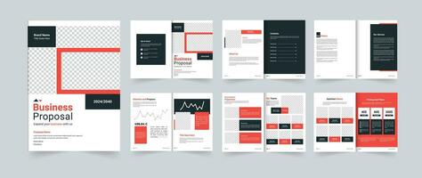 Business proposal template design or company proposal layout 12 pages design vector