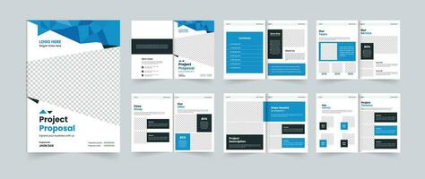 Project proposal template or business proposal template design 12 pages design vector