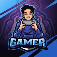 Gamer esport mascot logo design vector