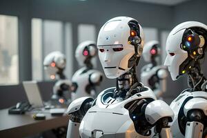 AI generated artificial intelligence, robot thinking modern concept photo