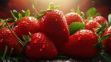 AI generated strawberries are shown in a close up photo