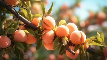 ai generado naranja frutas en un árbol rama foto