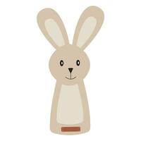 Pets toy. Playing accessories, supplies for cats, dogs. Feline plush bunny. vector