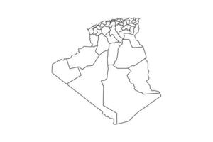 Vector algeria map outline with white background