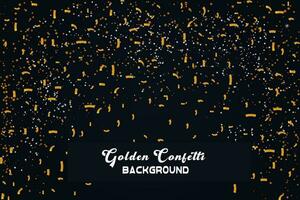 Vector Golden confetti background in realistic style