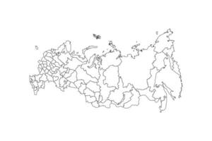 Vector outline map of Russia with white background