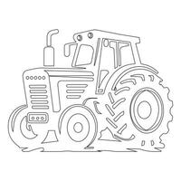 Isolated on white, tractor line icon, outline vector symbol, linear style pictogram. Illustration of a symbol or logo