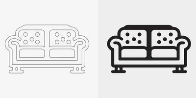 Sofa, couch line and vector icon set