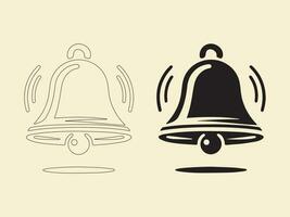 Icon of a notification bell set. A message arrived in my inbox. A fresh collection of notification icons. Alarm alert, ringing bell, and notifications for the smartphone and clock. Vector Graphics