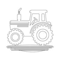 Isolated on white, tractor line icon, outline vector symbol, linear style pictogram. Illustration of a symbol or logo