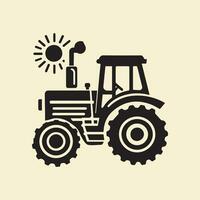 Isolated on white  tractor  icon vector symbol  linear style pictogram. Illustration of a symbol or logo