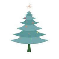 un Navidad árbol. un verde Navidad árbol vector, ilustración en aislado antecedentes vector