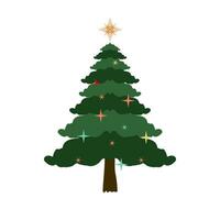 A Green Christmas Tree vector, illustration on isolated background, Vector set of cartoon Christmas trees, pines for greeting card, invitation,banner