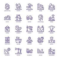 Climate Change icon pack for your website design, logo, app, and user interface. Climate Change icon basic line gradient design. Vector graphics illustration and editable stroke.