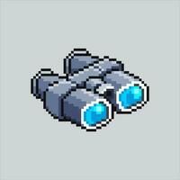 píxel Arte ilustración binocular. pixelado binocular. Linterna pixelado para el píxel Arte juego y icono para sitio web y vídeo juego. antiguo colegio retro vector