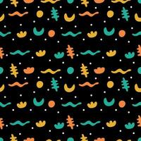 Colorful abstract seamless pattern on a black background vector