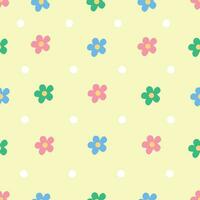 Colorful cute hand drawn flower seamless pattern vector