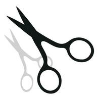 Black silhouette image of scissors. Stationery, pocket, kitchen, manicure, surgery, hairdressers, tailor, garden, household vector