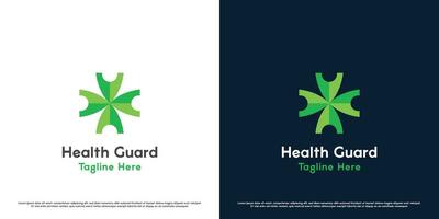 Health protection logo design illustration. Silhouette of cross shield plus health medicine treatment disease patient clinic hospital healthcare medical. Modern casual simple flat icon symbol. vector